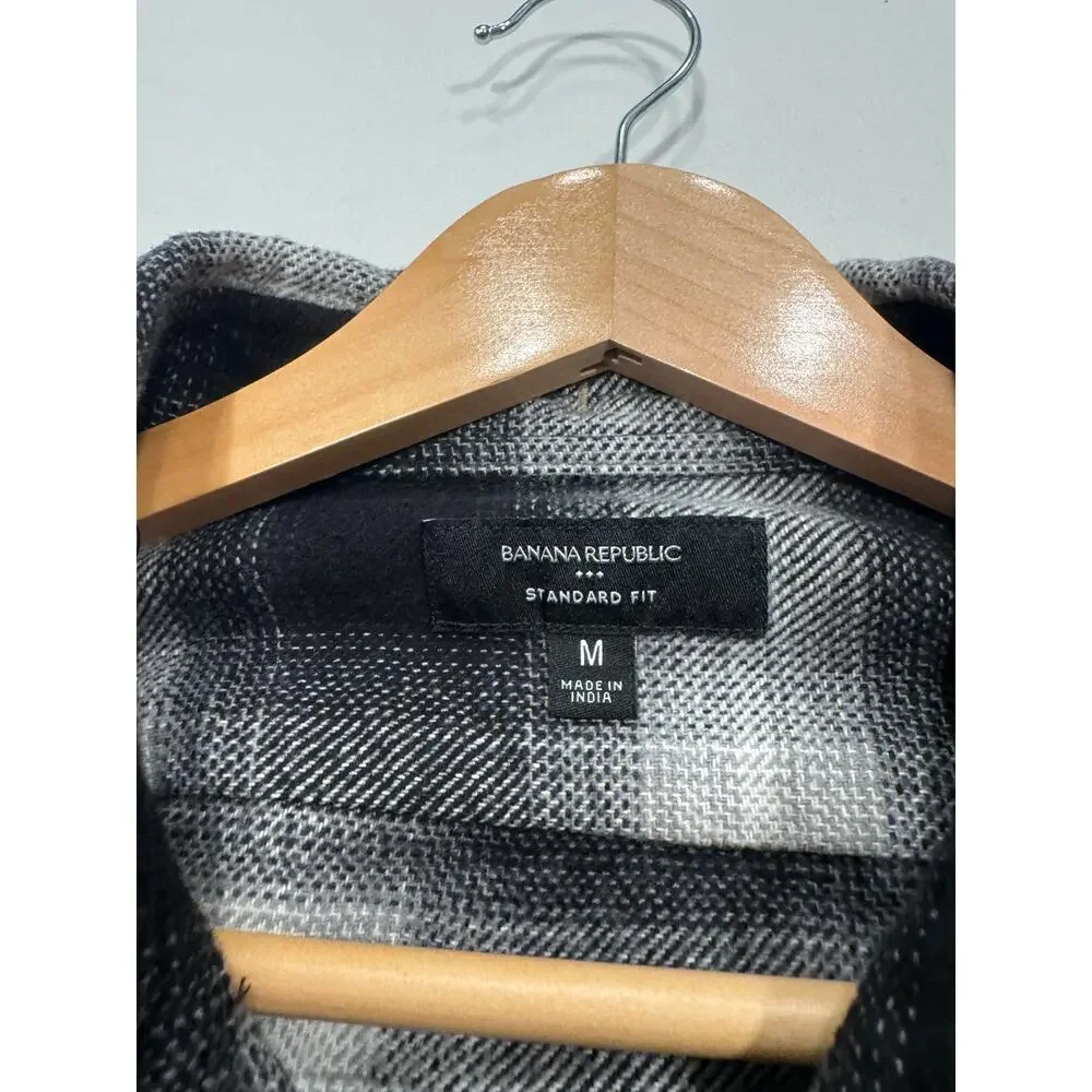Banana Republic Heavyweight‎ Flannel Shirt M Button Up Standard Fit Long Sleeve